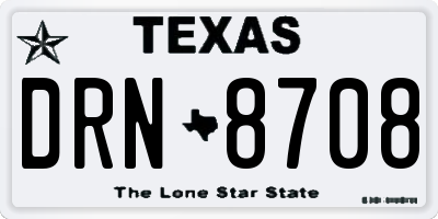 TX license plate DRN8708