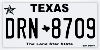 TX license plate DRN8709