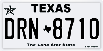 TX license plate DRN8710