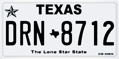 TX license plate DRN8712