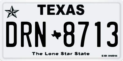 TX license plate DRN8713