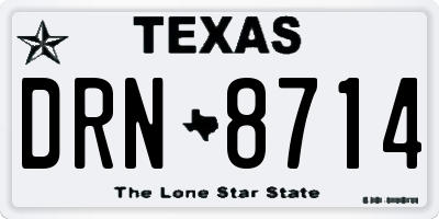 TX license plate DRN8714