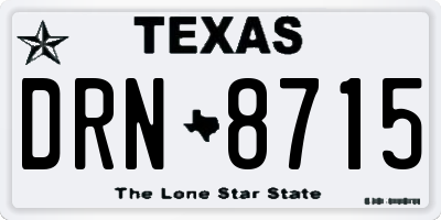 TX license plate DRN8715