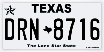 TX license plate DRN8716