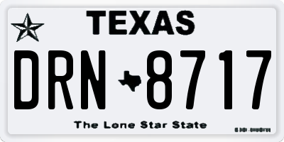 TX license plate DRN8717