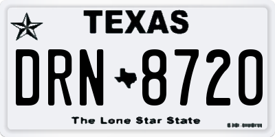 TX license plate DRN8720