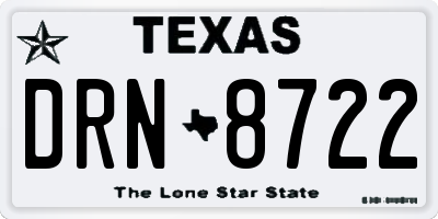 TX license plate DRN8722