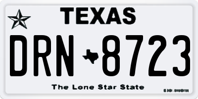 TX license plate DRN8723