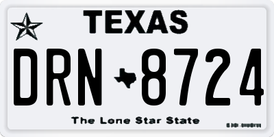 TX license plate DRN8724