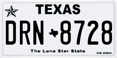 TX license plate DRN8728