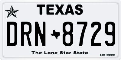TX license plate DRN8729