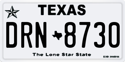 TX license plate DRN8730