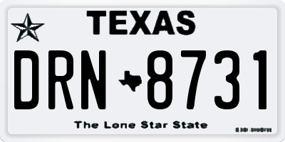 TX license plate DRN8731