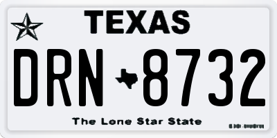TX license plate DRN8732