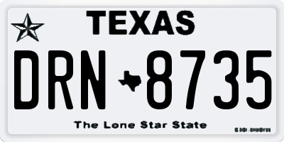 TX license plate DRN8735