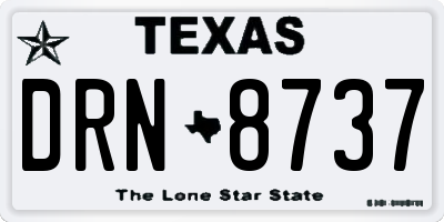 TX license plate DRN8737