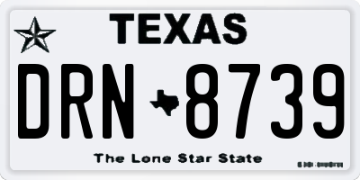 TX license plate DRN8739
