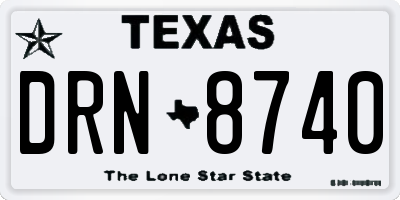 TX license plate DRN8740