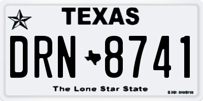 TX license plate DRN8741