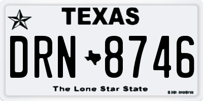 TX license plate DRN8746