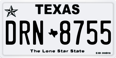 TX license plate DRN8755