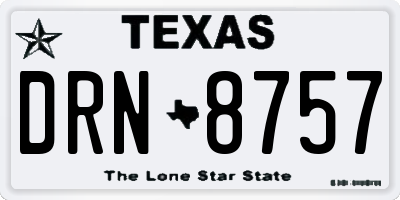 TX license plate DRN8757