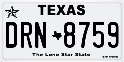 TX license plate DRN8759