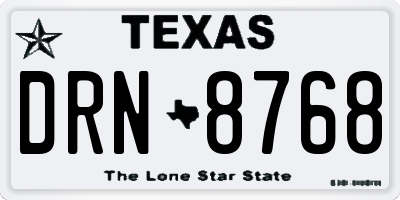 TX license plate DRN8768