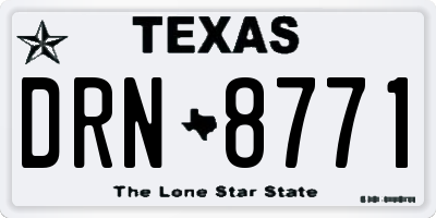 TX license plate DRN8771