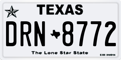 TX license plate DRN8772