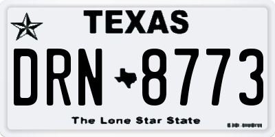 TX license plate DRN8773