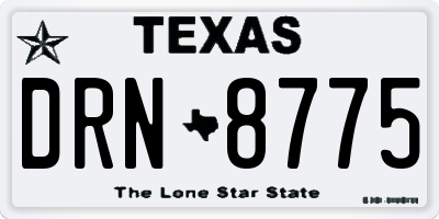 TX license plate DRN8775