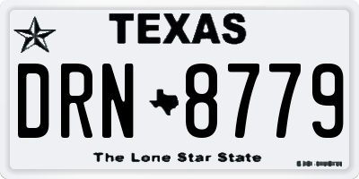 TX license plate DRN8779