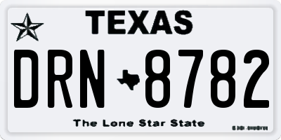 TX license plate DRN8782
