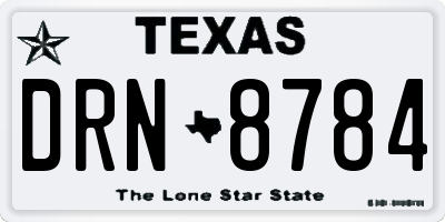 TX license plate DRN8784