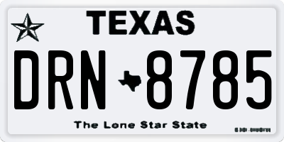 TX license plate DRN8785