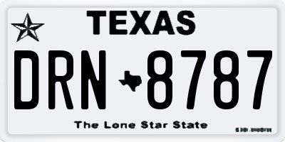 TX license plate DRN8787