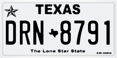 TX license plate DRN8791