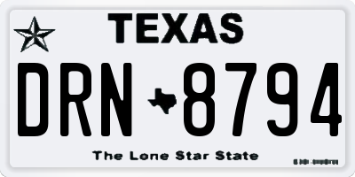 TX license plate DRN8794