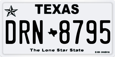 TX license plate DRN8795