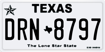 TX license plate DRN8797