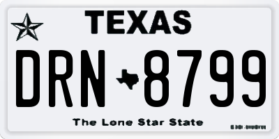 TX license plate DRN8799