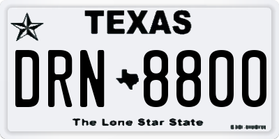 TX license plate DRN8800