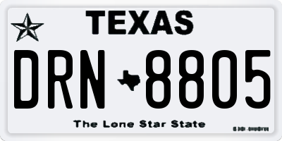 TX license plate DRN8805