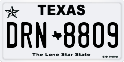 TX license plate DRN8809