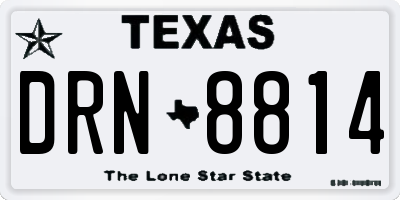 TX license plate DRN8814
