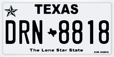 TX license plate DRN8818