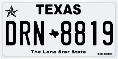 TX license plate DRN8819