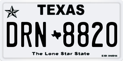 TX license plate DRN8820