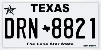 TX license plate DRN8821